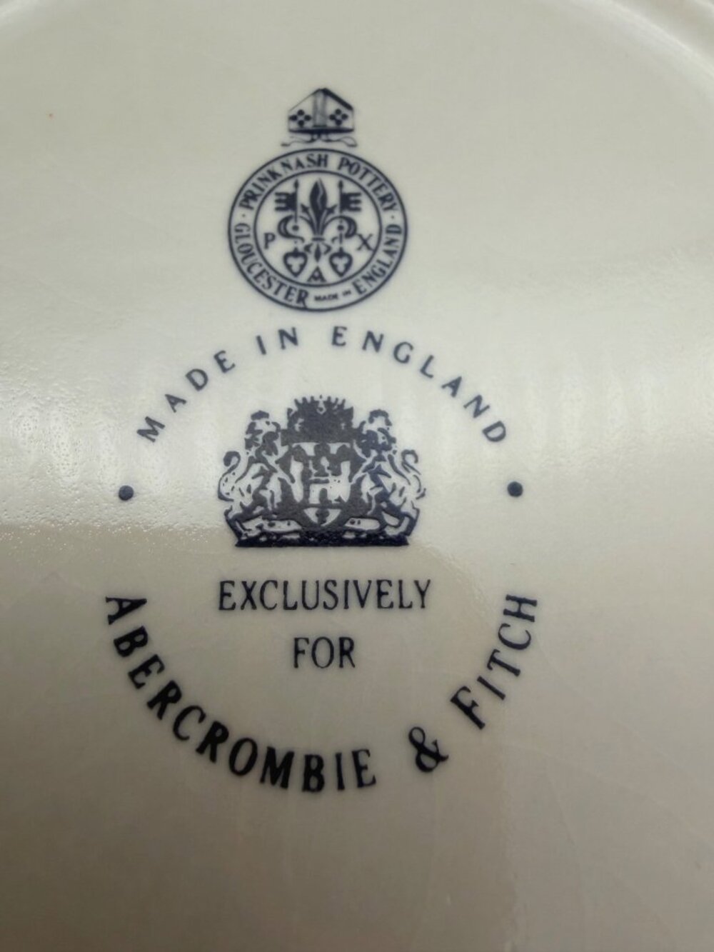 Abercrombie & Fitch Prinknash Pottery England Coffee Mug Blue Trim Cup Stoneware - Picture 3 of 7